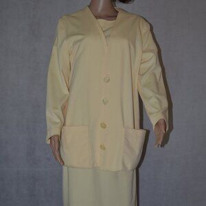 CARON TWO PIECE YELLOW DRESS AND JACKET SIZE 12